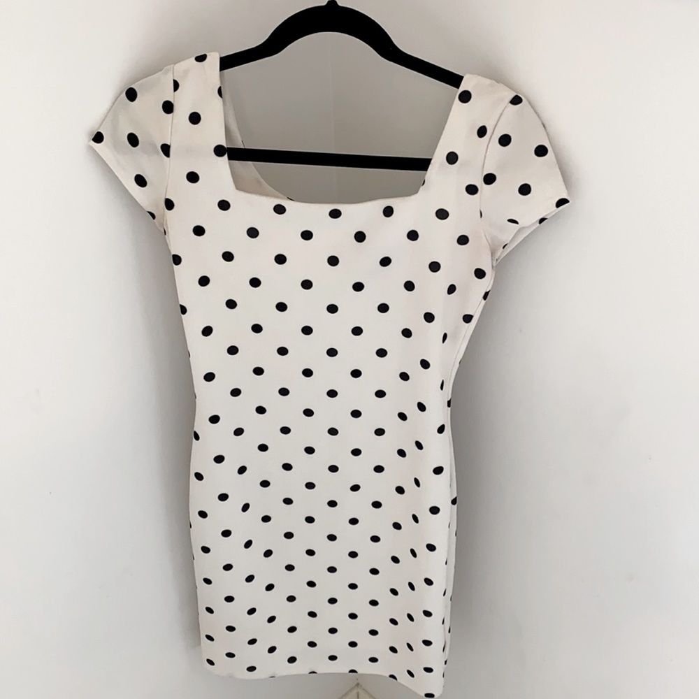 AQUA polka dot mini dress